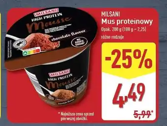 ALDI Mus proteinowy czekoladowy Milsani oferta