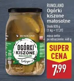 ALDI Ogórki kiszone małosolne Runoland oferta