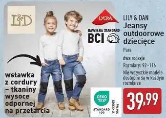 ALDI Jeansy outdoorowe 92-116 Lily & Dan oferta