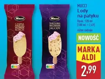 ALDI Lody śmietanka jagoda Mucci oferta