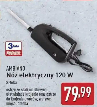 ALDI Nóż elektryczny 120w czarny Ambiano oferta