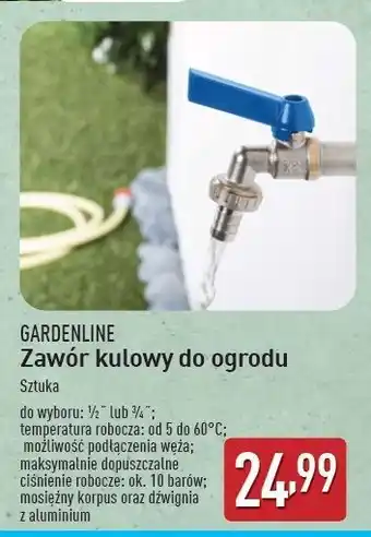 ALDI Zawór kulowy do ogrodu 3/4'' Gardenline oferta