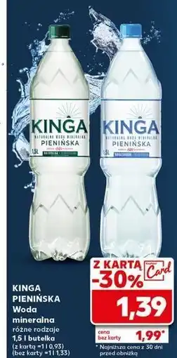 Kaufland Woda niegazowana Kinga Pienińska oferta