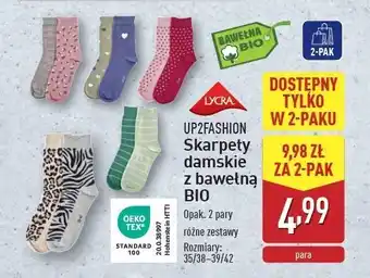 ALDI Skarpety damskie z bawełną bio 35/38-39/42 Up2Fashion oferta