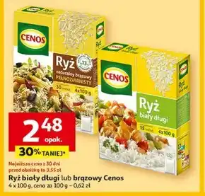 Auchan Cenos Ryż naturalny brązowy pełnoziarnisty 400 g (4 x 100 g) oferta