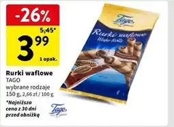 Intermarche Tago Rurki waflowe z kremem kakaowym 150 g oferta