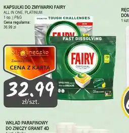 Słoneczko Kapsułki do zmywarki Fairy All in One Platinum oferta