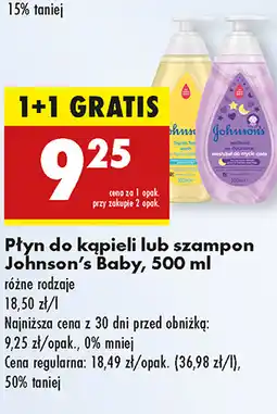 Biedronka Płyn do kąpieli lub szampon dla dzieci Johnson's Baby 500ml oferta