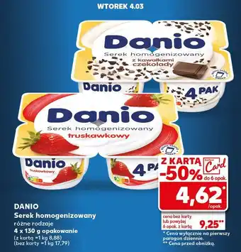 Kaufland Serek homogenizowany Danio 4x130g oferta