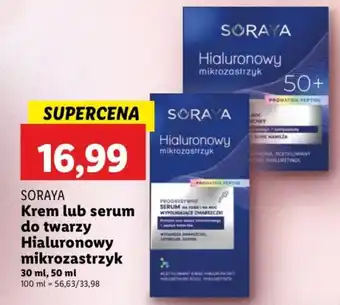 Lidl Krem lub serum do twarzy Hialuronowy mikrozastrzyk oferta