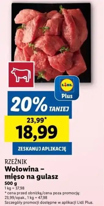 Lidl Wołowina - mięso na gulasz oferta