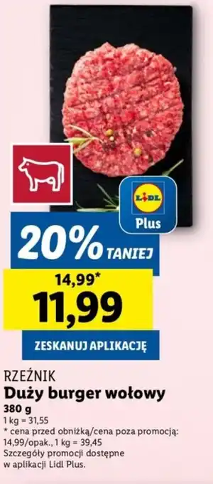 Lidl Duży burger wołowy oferta