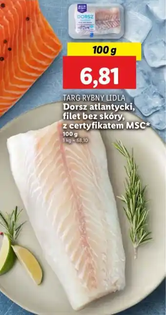 Lidl Dorsz atlantycki, filet bez skóry, z certyfikatem MSC oferta