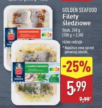 ALDI Filety śledziowe z suszonymi pomidorami Golden seafood oferta