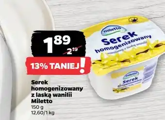 Netto Serek homogenizowany z laską wanilii Miletto oferta