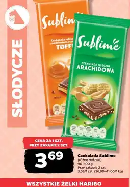 Netto Czekolada mleczna z nadzieniem toffi SUBLIME oferta