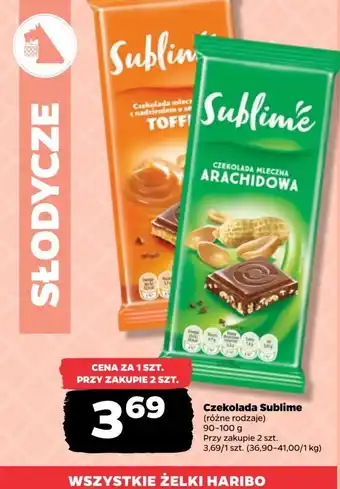 Netto Czekolada mleczna z nadzieniem toffi SUBLIME oferta