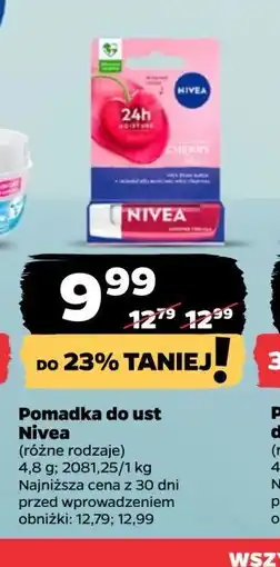 Netto Pomadka do ust cherry shine Nivea 24H Melt-In Moisture oferta