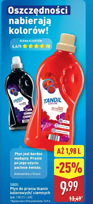 ALDI TANDIL Płyn do prania tkanin kolorowych/ciemnych oferta