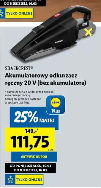 Lidl Odkurzacz akumulatorowy Silvercrest oferta