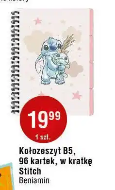 E.Leclerc Kołozeszyt b5 96 kartek kratka stitch Beniamin oferta