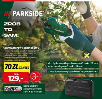 Lidl Sekator akumulatorowy 20v Parkside oferta