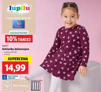 Lidl Sukienka dziewczęca 98-128 Lupilu oferta