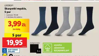 Lidl Skarpetki męskie rozm. 39-46 Livergy oferta