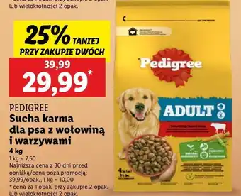 Lidl Karma dla psa wołowina z warzywami Pedigree oferta