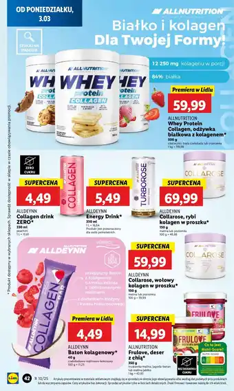 Lidl Odzywka białkowa z kolagenem biała czekolada Allnutrition Whey Protein oferta