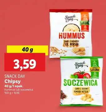 Lidl Chipsy z soczewicy o smaku pomidora i bazylii Snack Day oferta