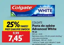 Lidl Pasta do zębów Colgate Advanced White oferta