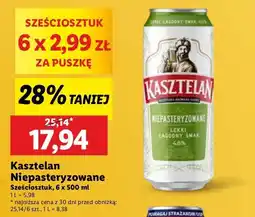 Lidl Piwo Kasztelan Niepasteryzowane oferta