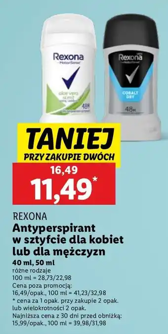 Lidl Antyperspirant Rexona Men Cobalt Dry oferta