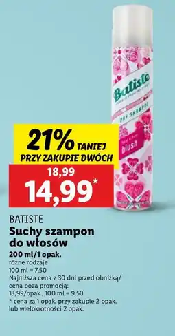 Lidl Szampon do włosów suchy blush Batiste Dry Shampoo oferta