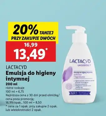 Lidl Emulsja do higieny intymnej łagodząca Lactacyd Femina oferta