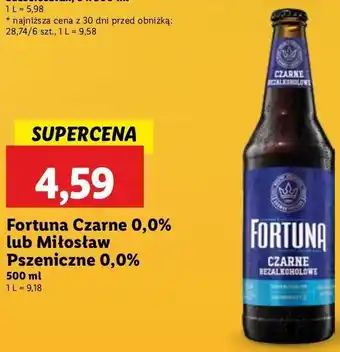 Lidl Piwo Fortuna Czarne Bezalkoholowe oferta