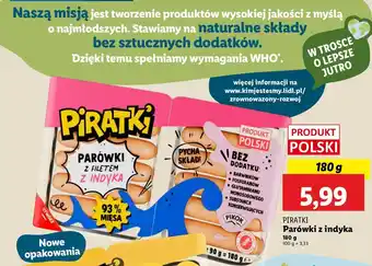 Lidl Parówki z indyka Pikok Piratki oferta