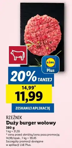 Lidl Big burger Rzeźnik Codzienna Dostawa oferta