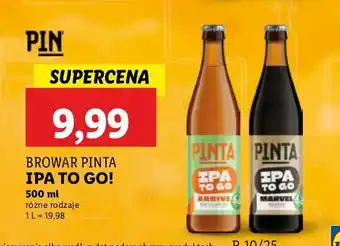 Lidl Piwo arrive Pinta Ipa To Go oferta