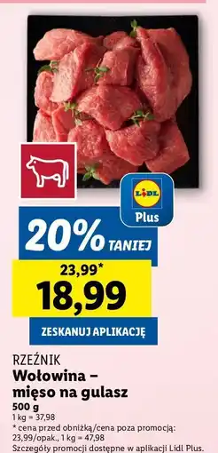 Lidl Gulasz wołowy Rzeźnik Codzienna Dostawa oferta