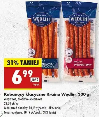 Biedronka Kabanosy wieprzowe Kraina Wędlin oferta