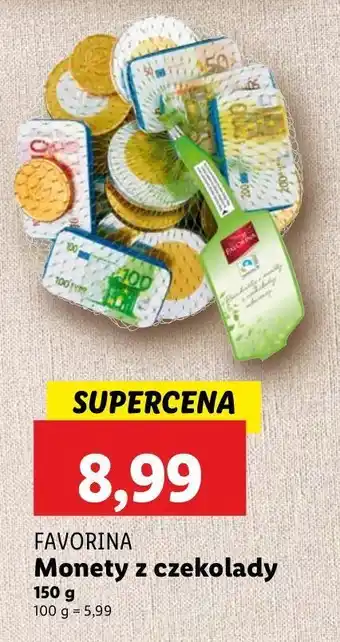 Lidl Monety z czekolady Favorina oferta