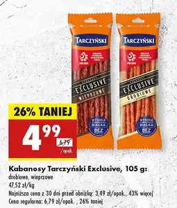 Biedronka Kabanosy drobiowe Tarczyński Exclusive oferta