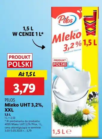 Lidl Mleko 3.2% Pilos oferta