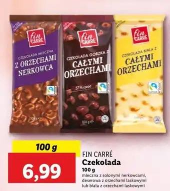 Lidl Czekolada biała z całymi orzechami laskowymi Fin Carre oferta