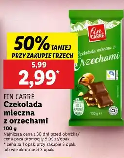 Lidl Czekolada z orzechami laskowymi Fin Carre oferta