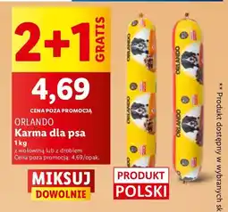 Lidl Kiełbasa dla psa z wołowina Orlando oferta