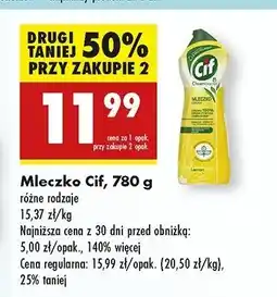 Biedronka Mleczko do czyszczenia z mikrokryształkami lemon Cif Cream oferta