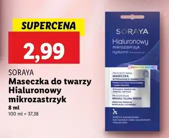 Lidl Maseczka wypełniająca zmarszczki Soraya Hialuronowy Mikrozastrzyk oferta